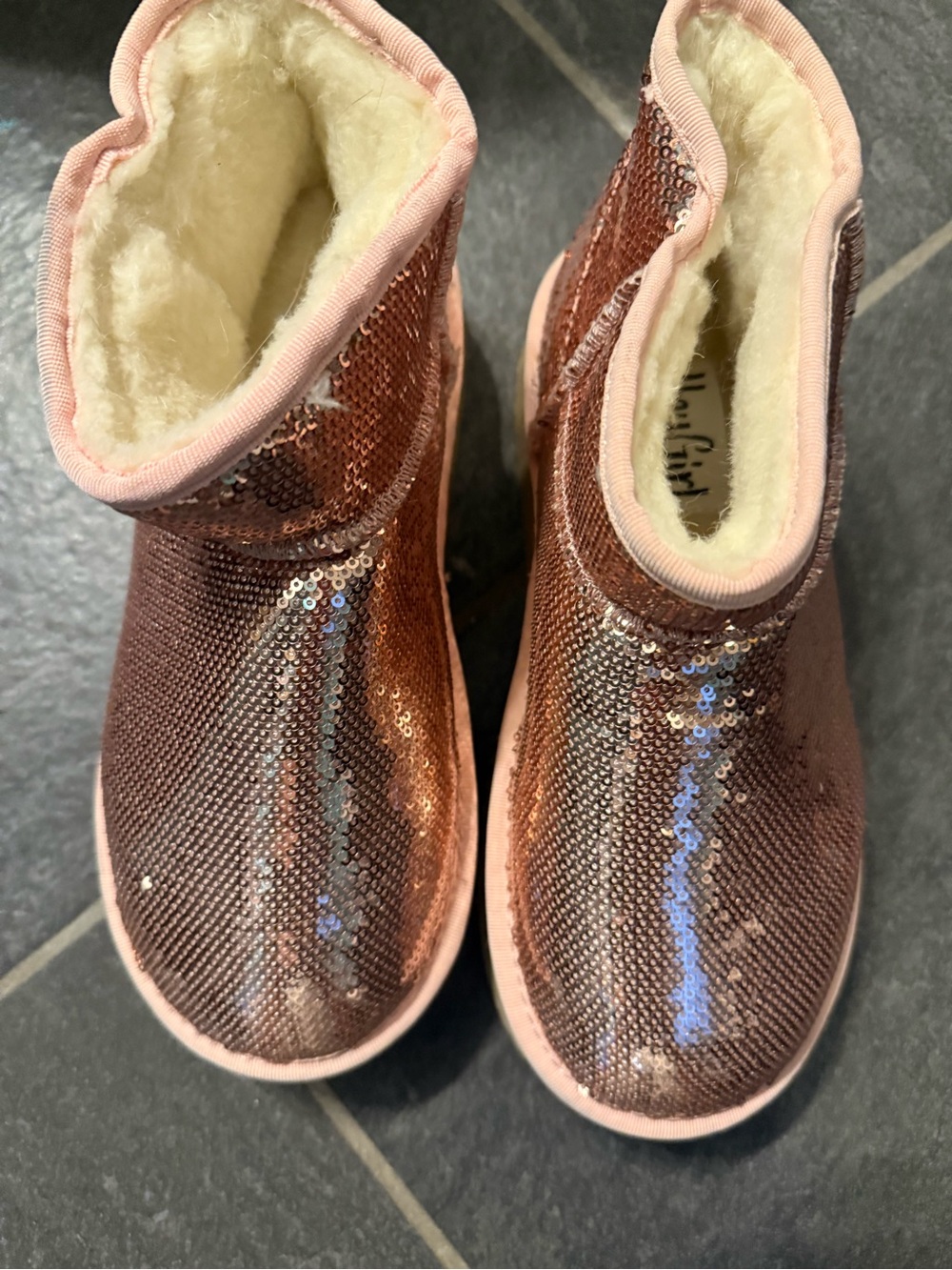 Womens Sparkle Sequin Ankle Booties - Pink